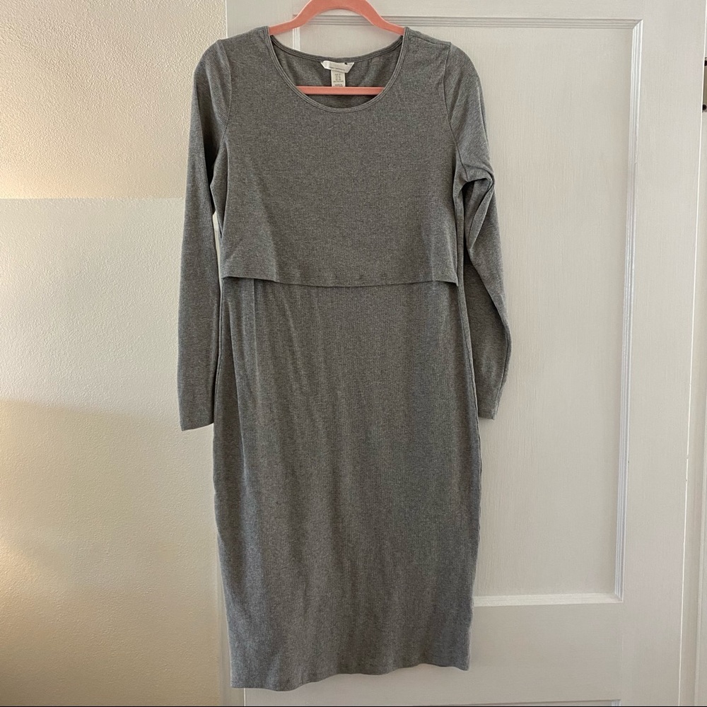 Gray Ribbed H&M Nursing Dress